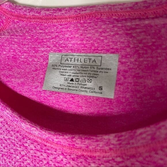 Athleta Fastest Track Cinch pink workout shirt top - Picture 2 of 7